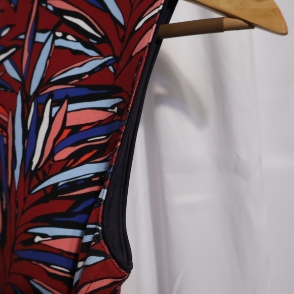 Lands End Sheath Dress Keyhole Bodice Womens Size 0 Back Zip Multicolor Heavywt - Picture 10 of 11